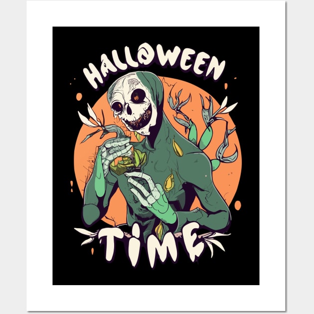 Halloween time but its plant eating zombie Wall Art by NegVibe